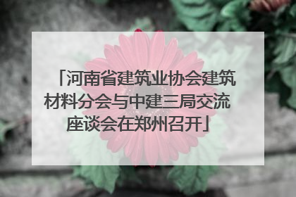 河南省建筑业协会建筑材料分会与中建三局交流座谈会在郑州召开
