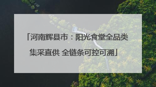 河南辉县市：阳光食堂全品类集采直供 全链条可控可溯