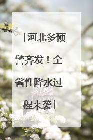 河北多预警齐发！全省性降水过程来袭