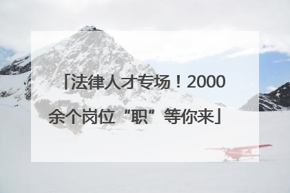 法律人才专场！2000余个岗位“职”等你来