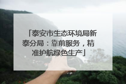 泰安市生态环境局新泰分局：靠前服务，精准护航绿色生产