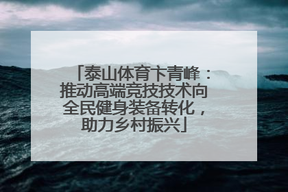 泰山体育卞青峰：推动高端竞技技术向全民健身装备转化，助力乡村振兴