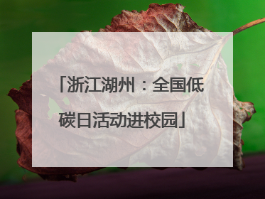 浙江湖州：全国低碳日活动进校园