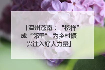 温州苍南：“榜样”成“邻里” 为乡村振兴注入好人力量