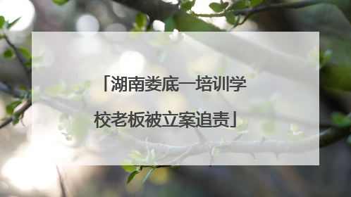湖南娄底一培训学校老板被立案追责