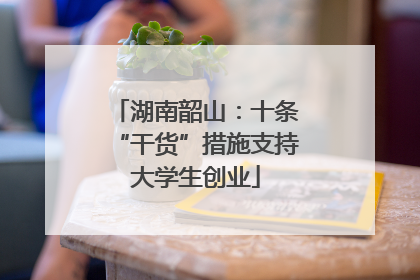 湖南韶山：十条“干货”措施支持大学生创业