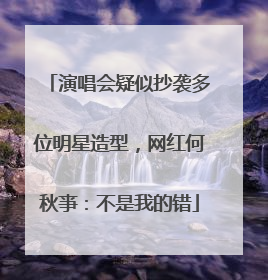 演唱会疑似抄袭多位明星造型，网红何秋亊：不是我的错