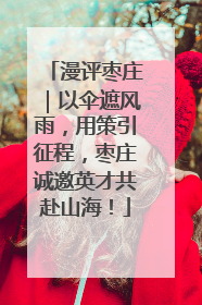 漫评枣庄｜以伞遮风雨，用策引征程，枣庄诚邀英才共赴山海！