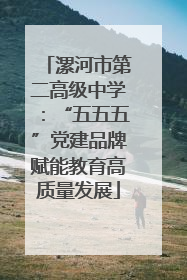 漯河市第二高级中学：“五五五”党建品牌赋能教育高质量发展