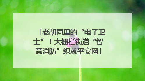 老胡同里的“电子卫士”！大栅栏街道“智慧消防”织就平安网