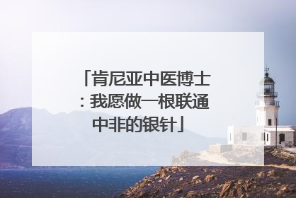 肯尼亚中医博士：我愿做一根联通中非的银针