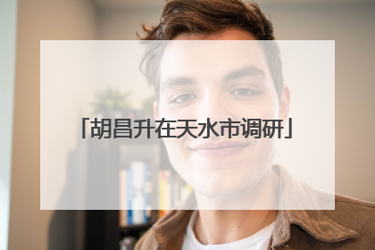 胡昌升在天水市调研