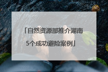 自然资源部推介湖南5个成功避险案例