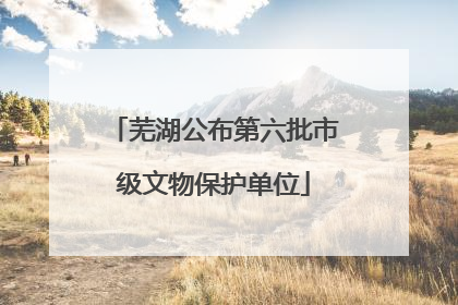 芜湖公布第六批市级文物保护单位