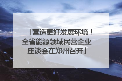 营造更好发展环境！全省能源领域民营企业座谈会在郑州召开