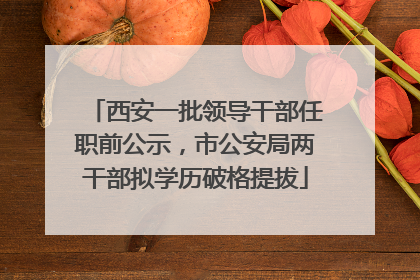 西安一批领导干部任职前公示，市公安局两干部拟学历破格提拔