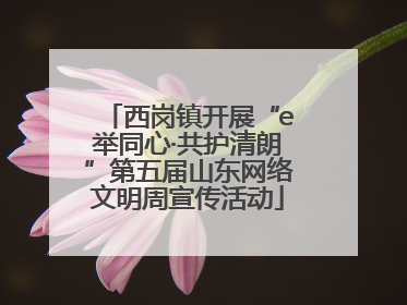 西岗镇开展“e举同心·共护清朗”第五届山东网络文明周宣传活动