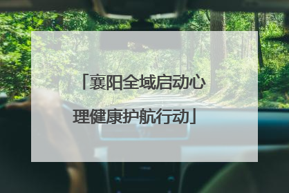 襄阳全域启动心理健康护航行动