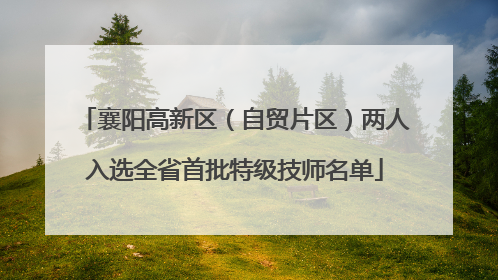 襄阳高新区（自贸片区）两人入选全省首批特级技师名单
