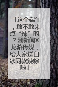 这个端午，敢不敢来点“辣”的？潮新闻X龙游传媒，给大家送白冰同款辣粽啦