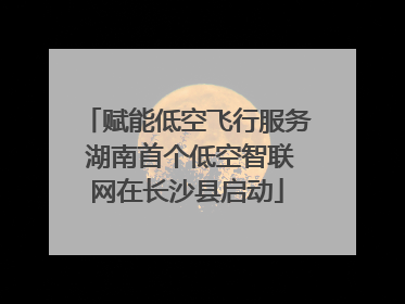 赋能低空飞行服务 湖南首个低空智联网在长沙县启动