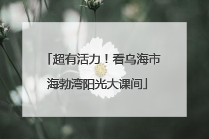 超有活力！看乌海市海勃湾阳光大课间