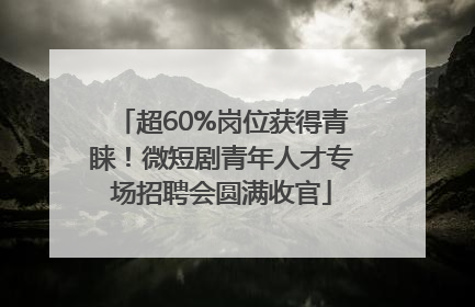 超60%岗位获得青睐！微短剧青年人才专场招聘会圆满收官
