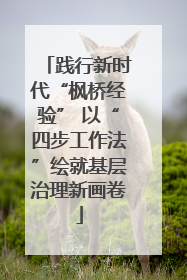 践行新时代“枫桥经验” 以“四步工作法”绘就基层治理新画卷