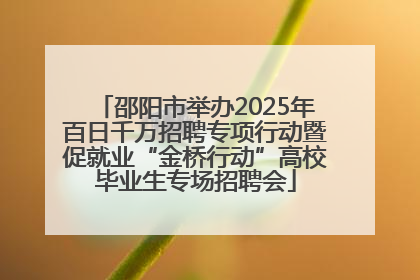 邵阳市举办2025年百日千万招聘专项行动暨促就业“金桥行动”高校毕业生专场招聘会