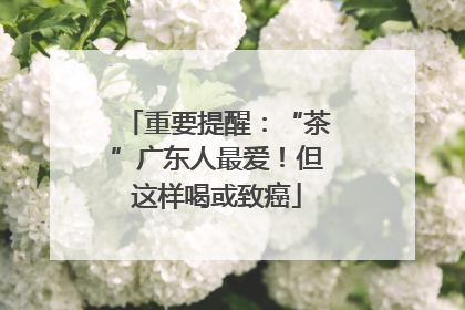 重要提醒：“茶”广东人最爱！但这样喝或致癌