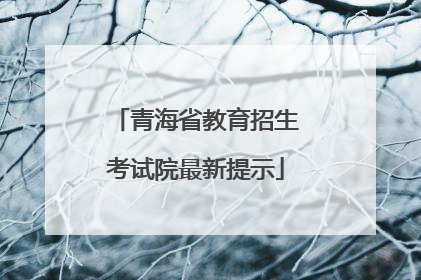 青海省教育招生考试院最新提示