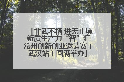 非武不栖 进无止境 新质生产力“智”汇常州创新创业邀请赛（武汉站）圆满举办