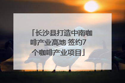 长沙县打造中南咖啡产业高地 签约7个咖啡产业项目
