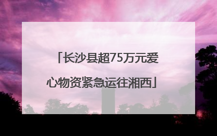 长沙县超75万元爱心物资紧急运往湘西