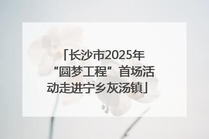 长沙市2025年“圆梦工程”首场活动走进宁乡灰汤镇