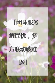 闭环服务解民忧，多方联动破难题