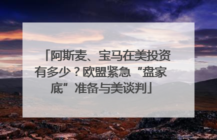 阿斯麦、宝马在美投资有多少？欧盟紧急“盘家底”准备与美谈判
