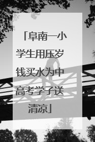 阜南一小学生用压岁钱买水为中高考学子送清凉