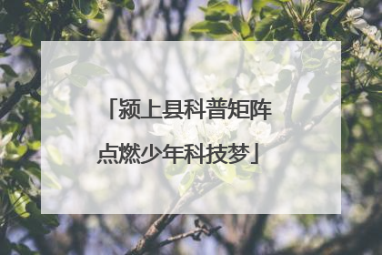 颍上县科普矩阵点燃少年科技梦