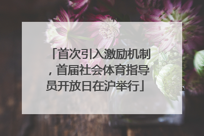 首次引入激励机制，首届社会体育指导员开放日在沪举行