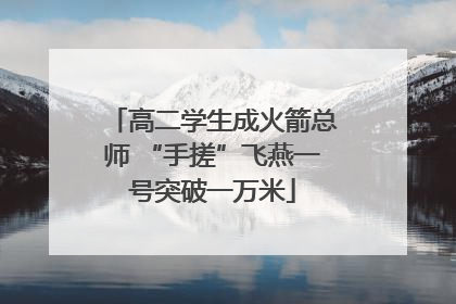 高二学生成火箭总师 “手搓”飞燕一号突破一万米