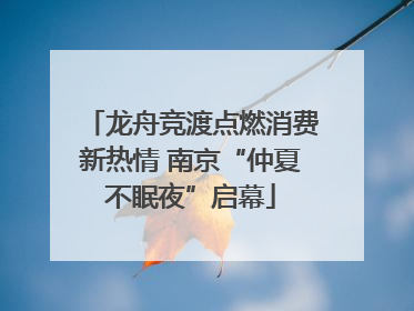 龙舟竞渡点燃消费新热情 南京“仲夏不眠夜”启幕