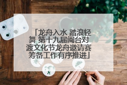 龙舟入水 踏浪轻舞 第十九届闽台对渡文化节龙舟邀请赛筹备工作有序推进