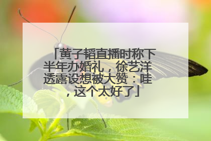 黄子韬直播时称下半年办婚礼，徐艺洋透露设想被大赞：哇，这个太好了