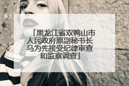 黑龙江省双鸭山市人民政府原副秘书长马为先接受纪律审查和监察调查