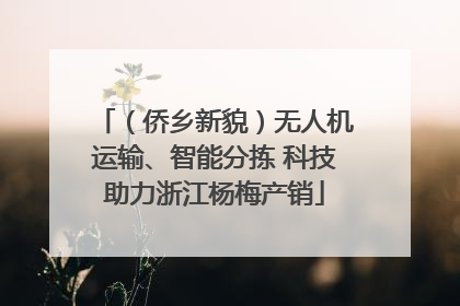 （侨乡新貌）无人机运输、智能分拣 科技助力浙江杨梅产销