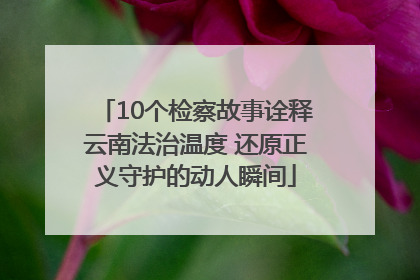 10个检察故事诠释云南法治温度 还原正义守护的动人瞬间