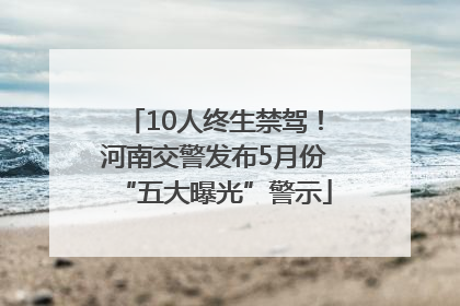 10人终生禁驾！河南交警发布5月份“五大曝光”警示