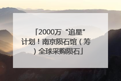 2000万“追星”计划！南京陨石馆（筹）全球采购陨石