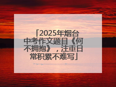 2025年烟台中考作文题目《何不拥抱》，注重日常积累不难写